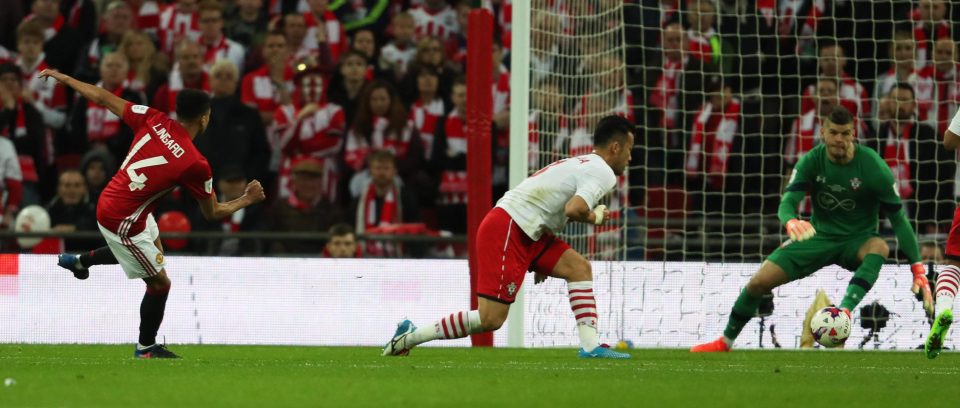  Jesse Lingard scored for Manchester United in the 3-2 EFL Cup final win against Southampton