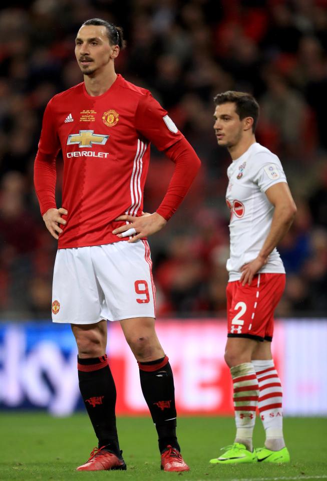  Soares and Manchester United hitman Zlatan Ibrahimovic in the EFL Cup final