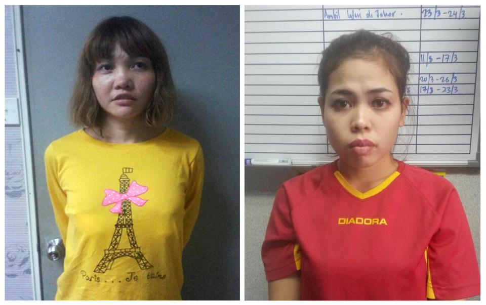  Vietnamese Doan Thi Huong, left, and Indonesian Siti Aishah face the death penalty if found guilty of murdering Kim Jong-nam