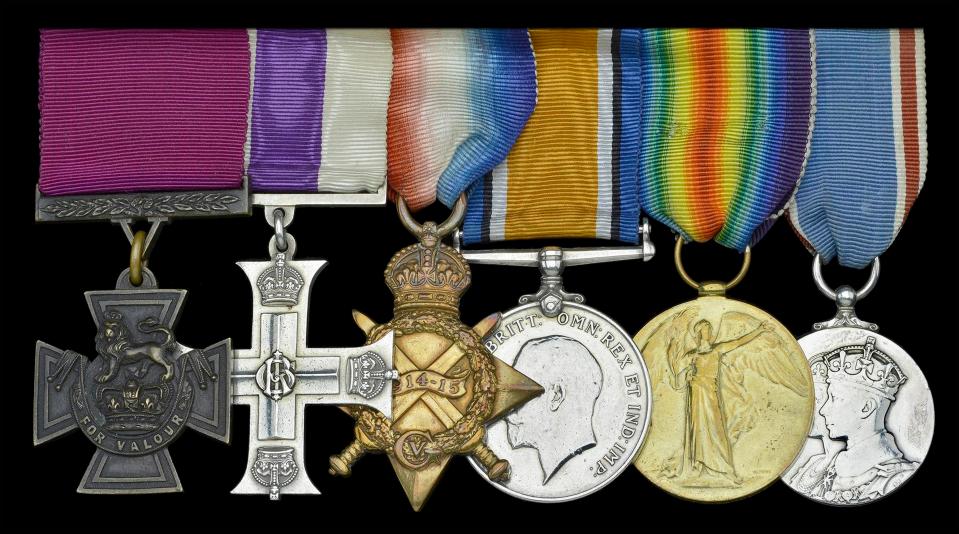  Sanders’ medal collection included the VC, MC, 1914-15 Star, British War Medal, Victory Medal and George VI Coronation Medal