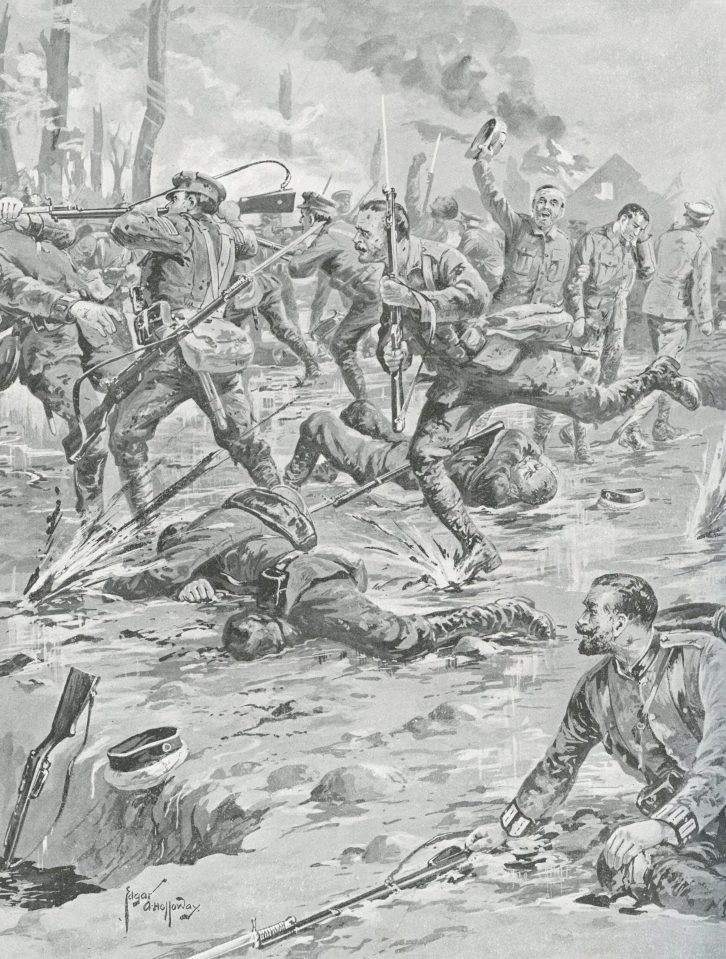  An artist’s impression of the scenes of battle on first day of The Somme