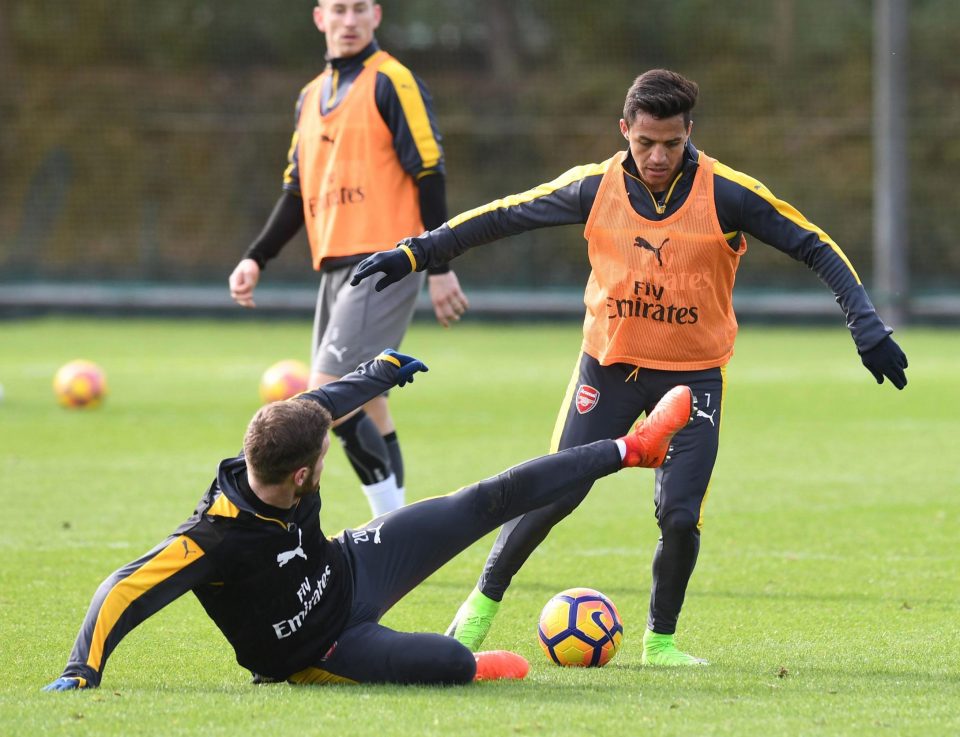  It was rumoured that Sanchez was followed out of training by Laurent Koscielny after he was unhappy with a bad tackle on him