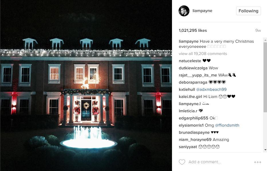  Liam Payne previously showed off his Christmas lights at his mansion