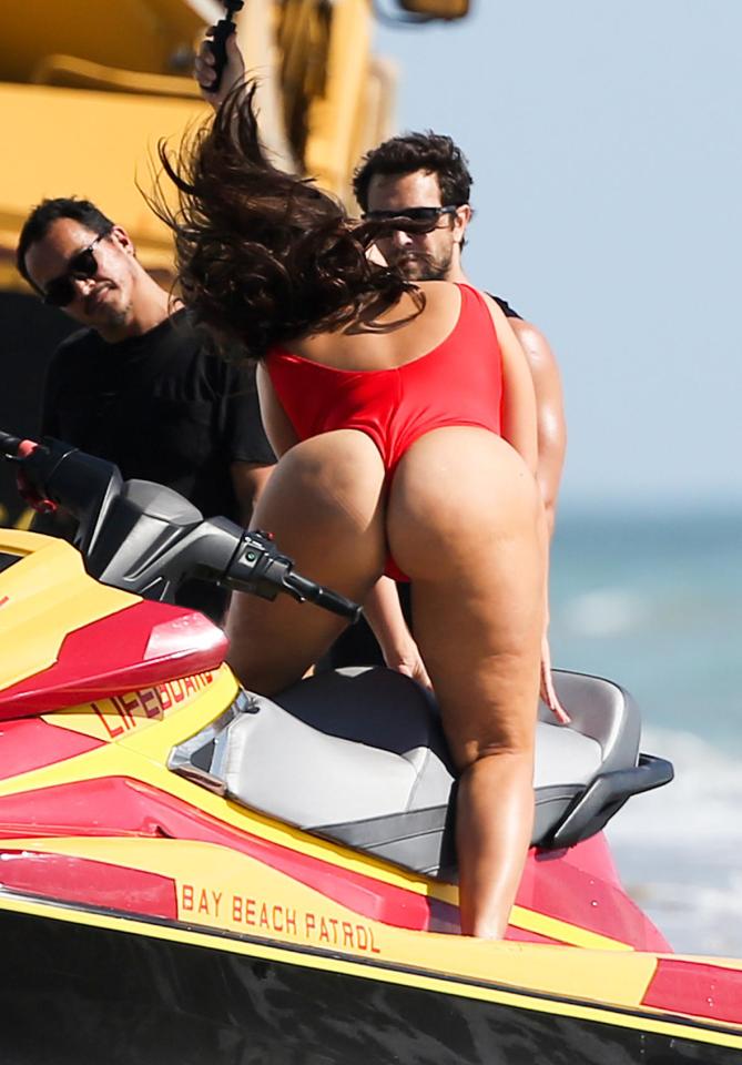  Ashley looked confident as she straddled the jet ski