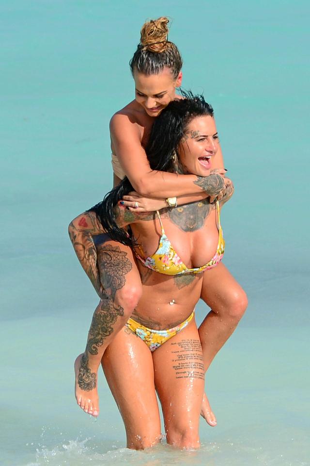  Jemma looked delighted as she gave Chantelle a piggyback