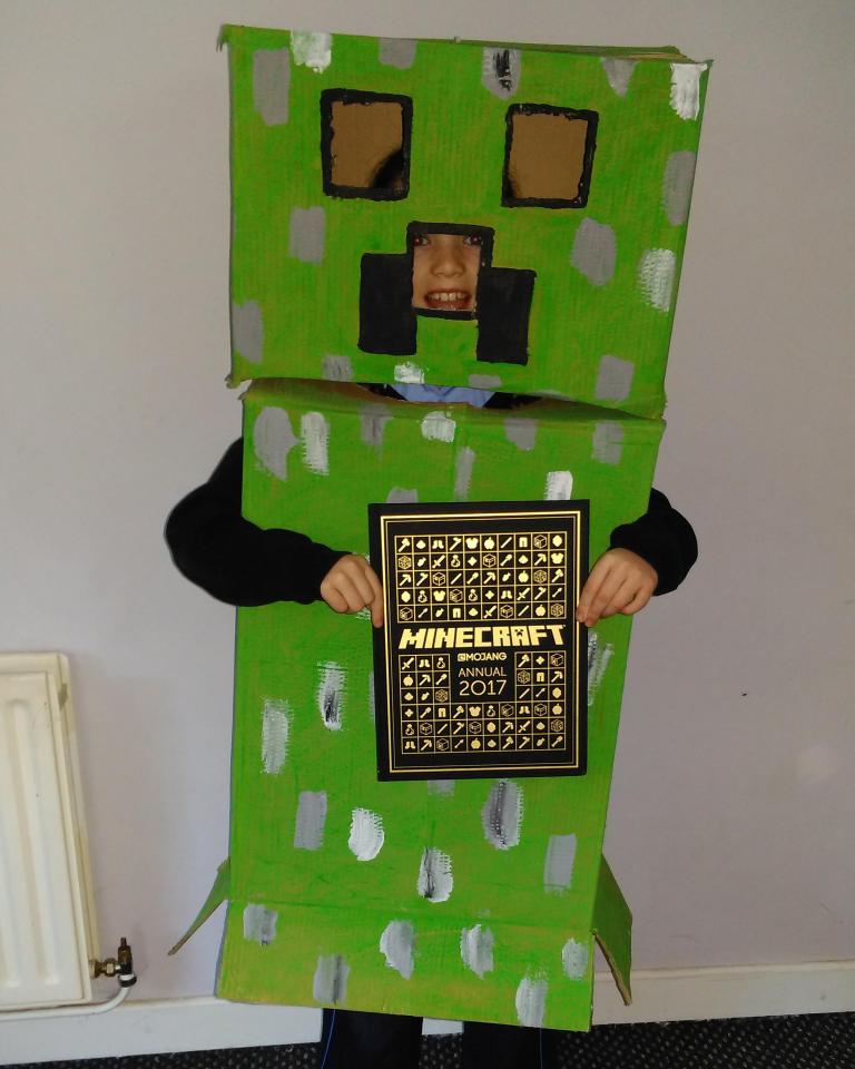  Kathryn Gillies, 9, is dressed as Minecraft Creeper