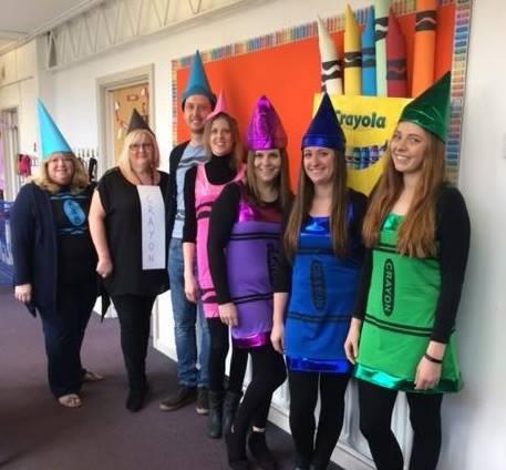  Staff at Longmeadow Primary School show off their costumes