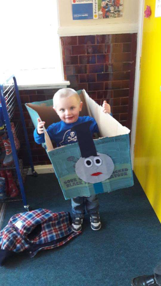  Tyler walker, 4, from Hereford is dressed as Thomas the Tank Engine