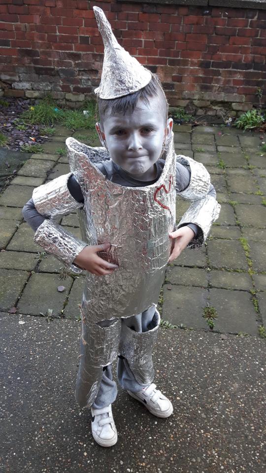  Kiegan Plater, 6, from Mexborough is dressed as the Tin Man from The Wizard of Oz