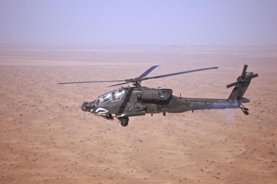  The accident involved two Apaches flown by Kuwaitis under the control of the MoD (library photo)