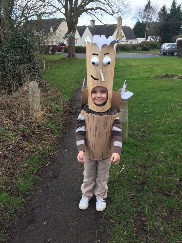  Noah Westwood, 5, from Broadway Worcestershire is dressed as Stick Man