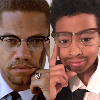  Kye Ensor, 9, from Birmingham is dressed as Malcolm X