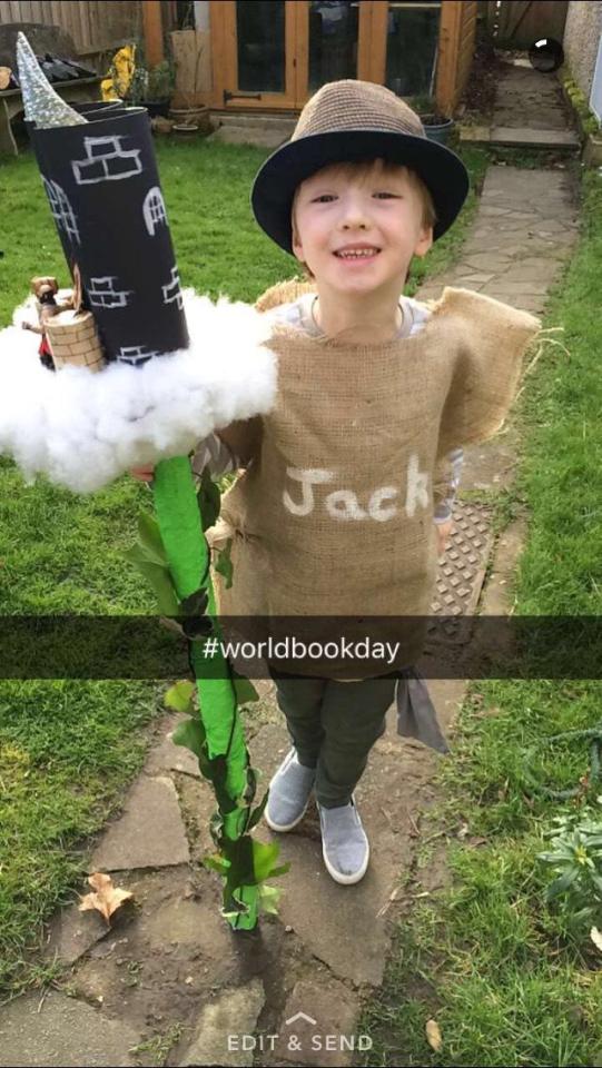  Jack, 5, from Kent is dressed as Jack and the Beanstalk