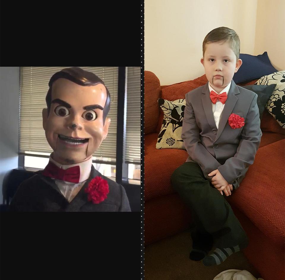  Dylan Jack Sullivan, 8, from Northamptonshire is dressed as Slappy from Goosebumps book The Night of the Living Dummy