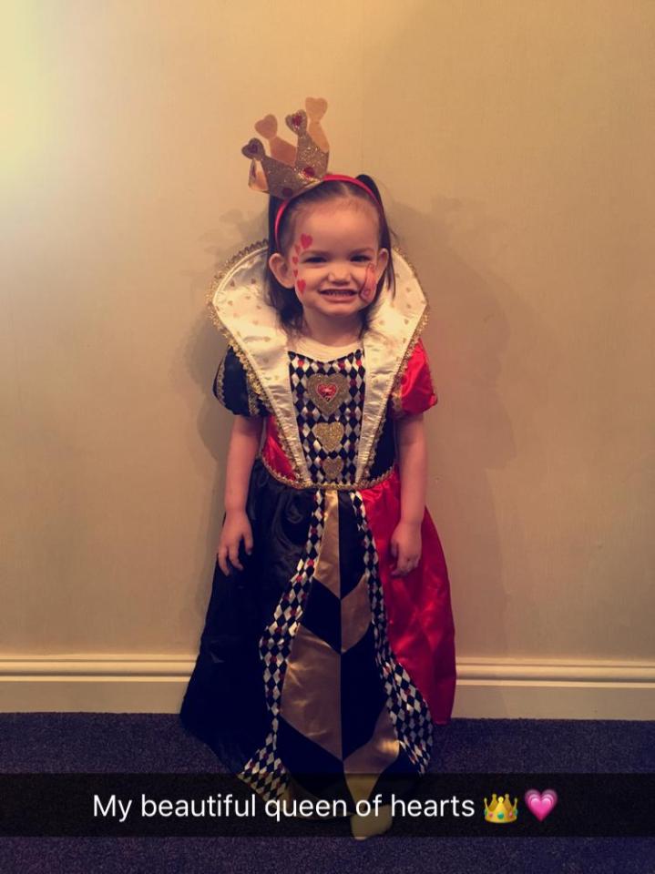  Sofia Chana, 2, from Bolton is dressed as The Queen Of Hearts