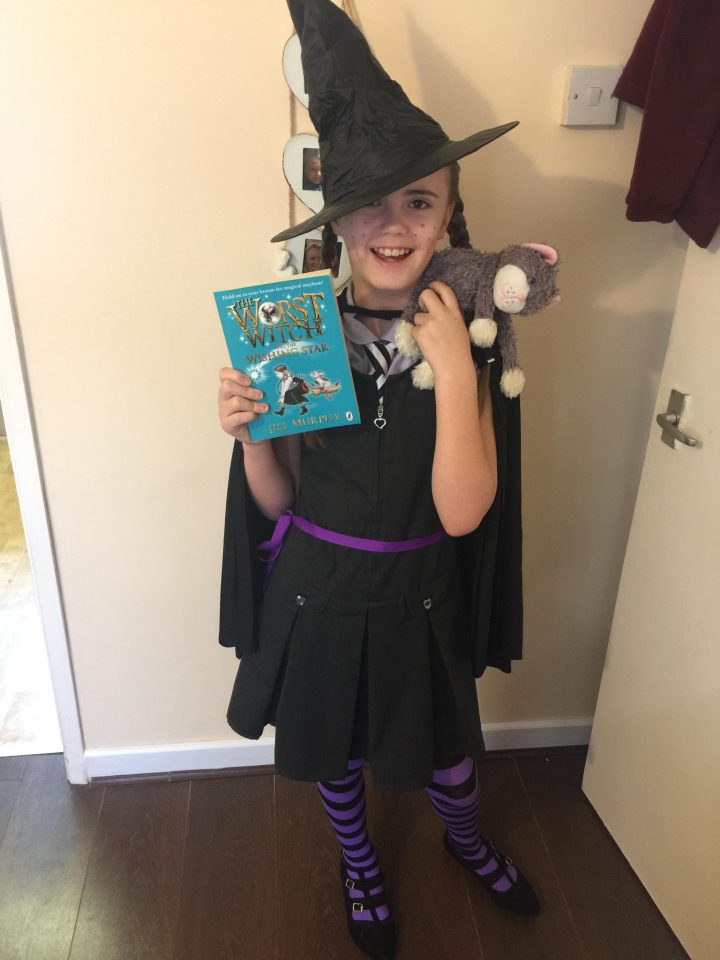  Grace Turner, 9, is dressed as Mildred Hubble from The Worst Witch