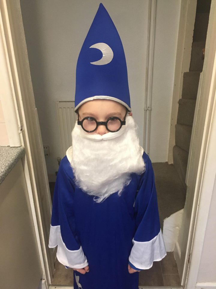  Ellis Tomes, 6, is dressed as Merlin