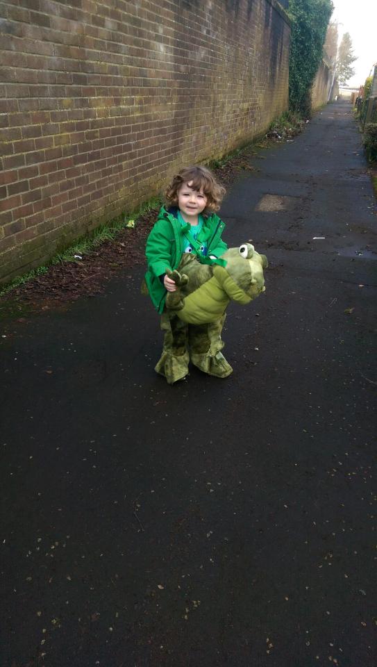  Brodie Challinor, 3, from Glasgow is dressed as Dinosaurs Loves Underpants