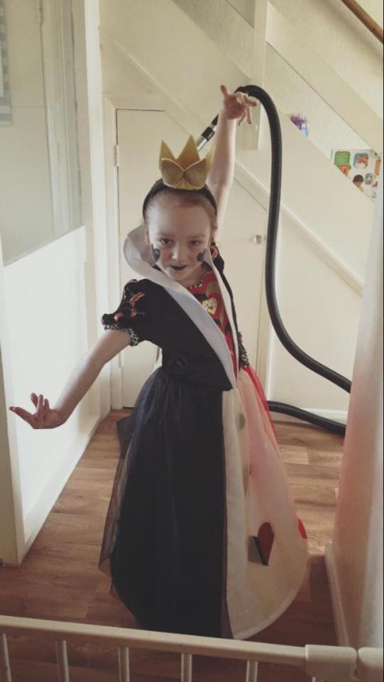  Phoebe, 6, from Kent is dressed as The Queen of Hearts