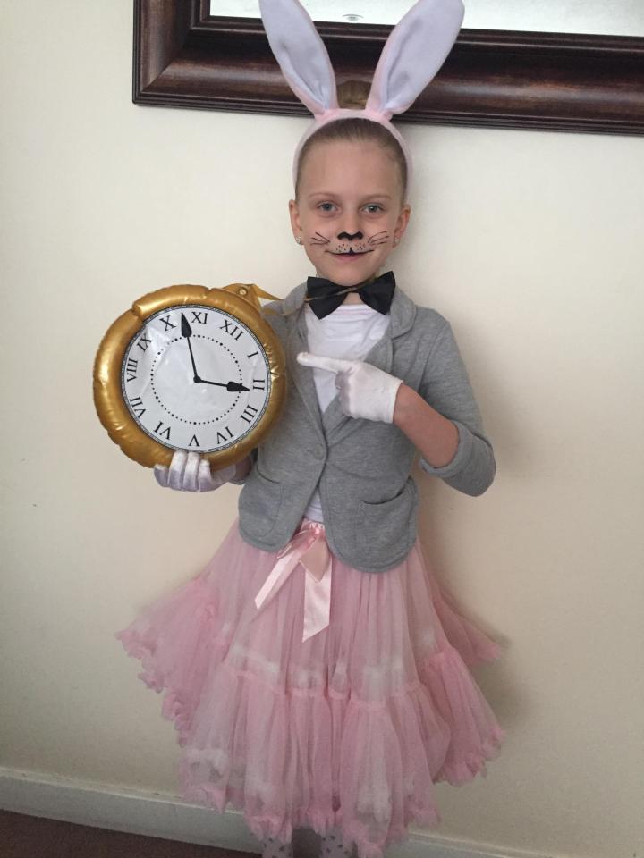  Amber Ruthven, 7, from Maidstone in Kent is dressed as White Rabbit