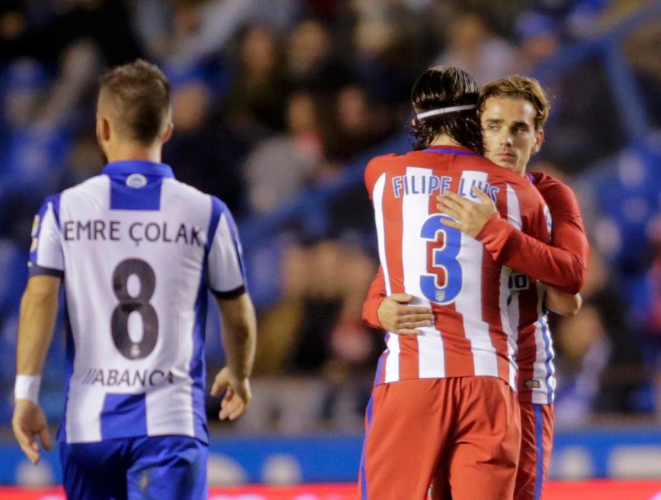  France strike ace Griezmann celebrates his late equaliser against Deportivo