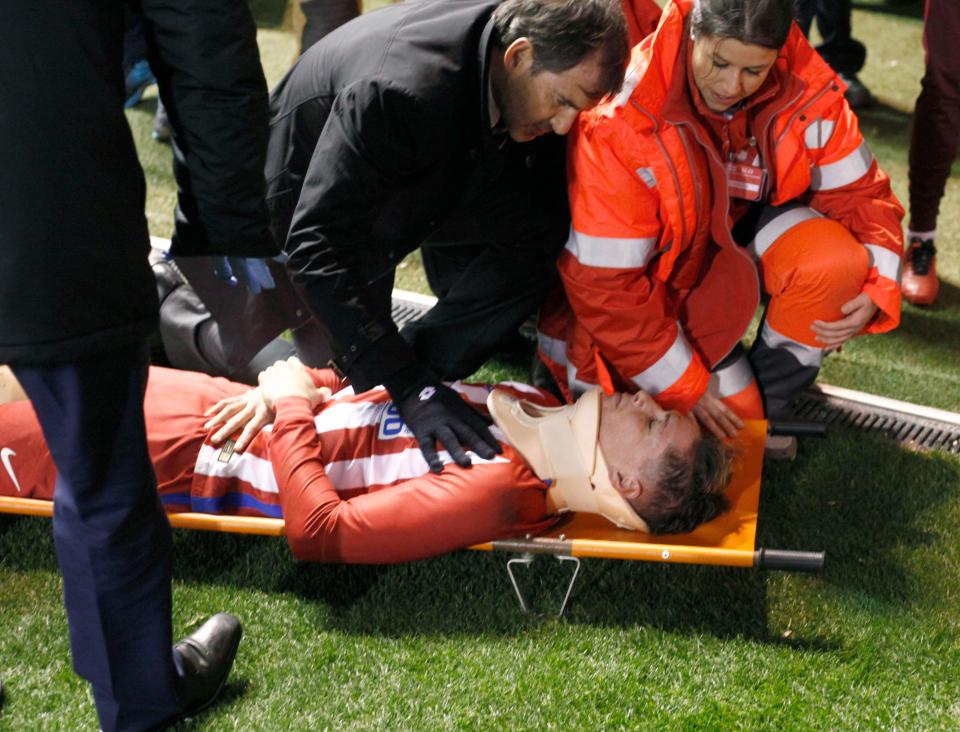  Fernando Torres is in a stable condition at hospital after a sickening clash of heads