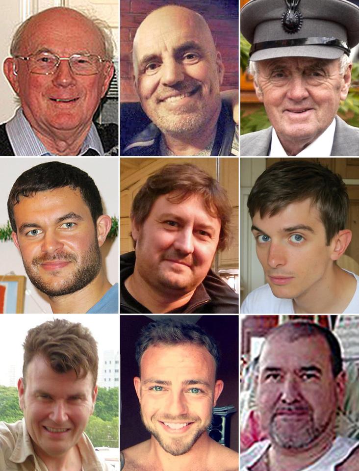  Crash victims from top left: Graham Mallinson, 72, retired engineer, Mark Trussler, 54, riding bike on A27, Maurice Abrahams, 76, wedding driver, Matthew Grimstone, 23, Worthing player, Dylan Archer, 42, was on a bike ride, Richard Smith, 26, out with pal Dylan, Tony Brightwell, 53, aircraft enthusiast, Matt Jones, 24, personal trainer, Mark Reeves, 53, was taking photos