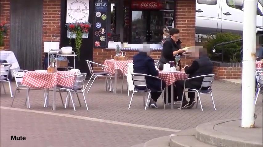  She was also seen serving plates of food to customers at her seaside cafe in Broadstairs