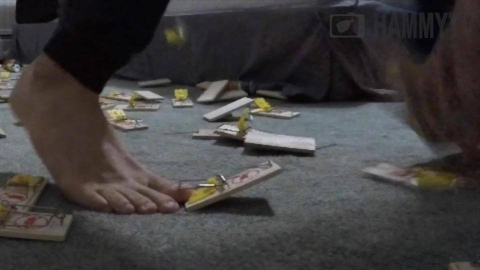  Close-up shots showed the impact of the prank, which caused his toe to break