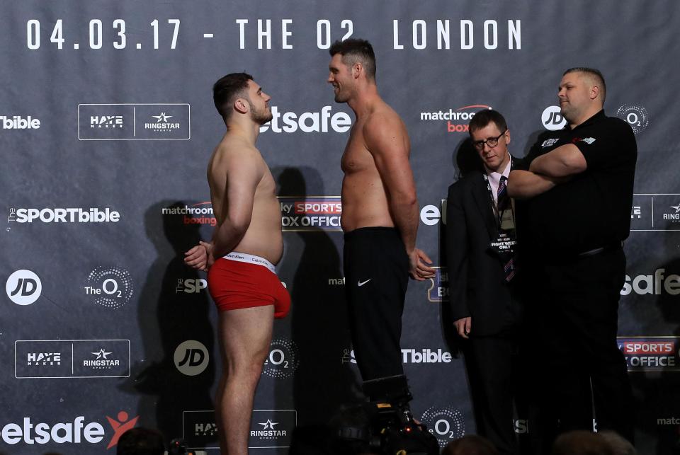  David Allen went on stage for the weigh in with something stuffed down the front of his boxer shorts