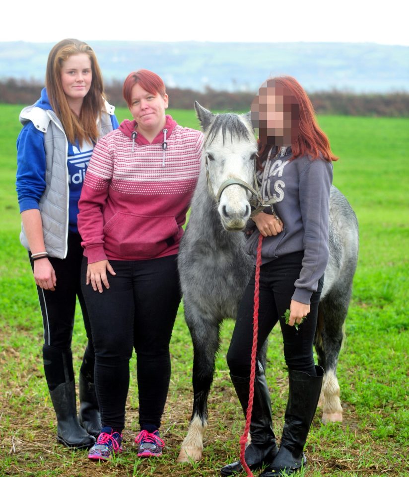  Chloe Morgan, left, with pony Emry and its owner Joanne Williams, middle