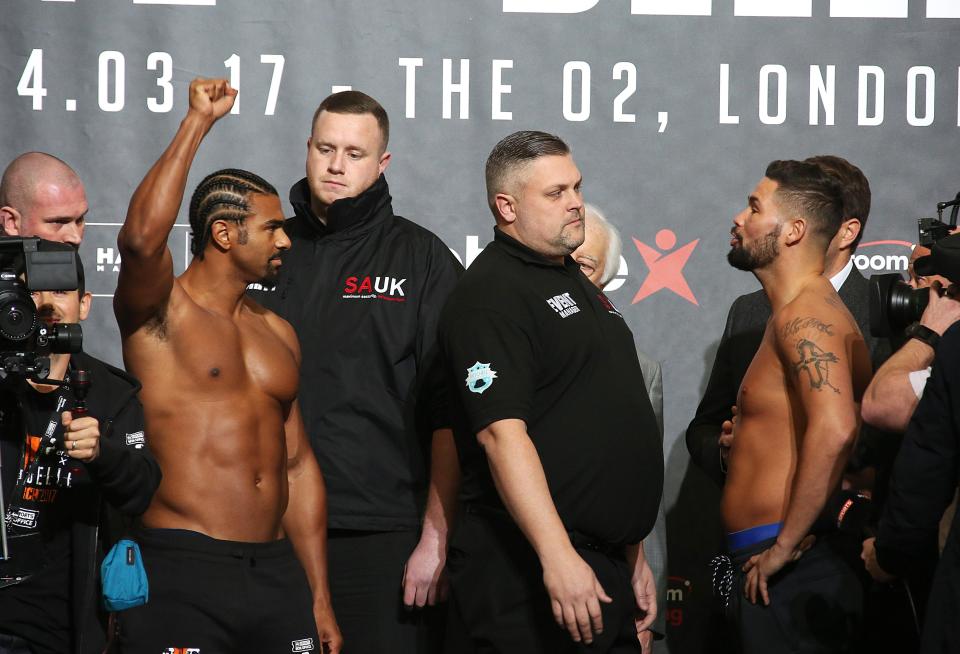  The war of words continued between the two boxers at the weigh in