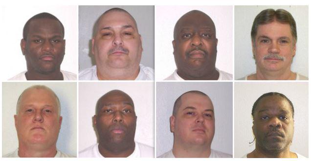  Eight death row inmates, pictured, are set to be executed in April. Left to right (top) Kenneth Williams, Jack Jones, Marcel Williams and Bruce Ward. Left to right (bottom) Don Davis, Stacey Johnson, Jason McGehee and Ledelle Lee