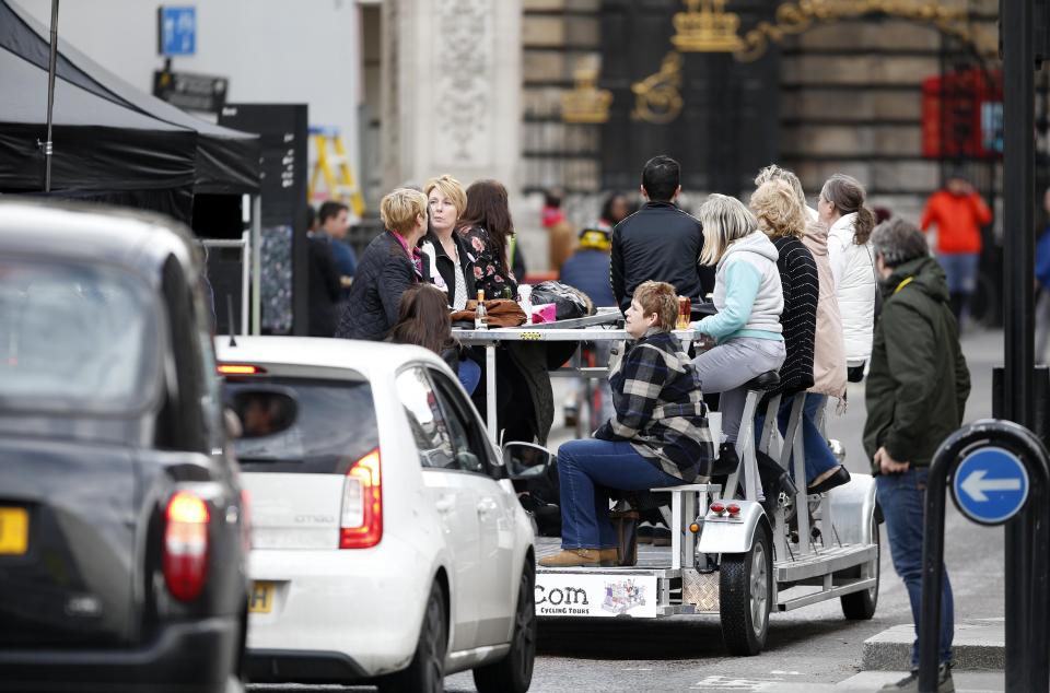  Traffic had been diverted from streets around Bank for filming