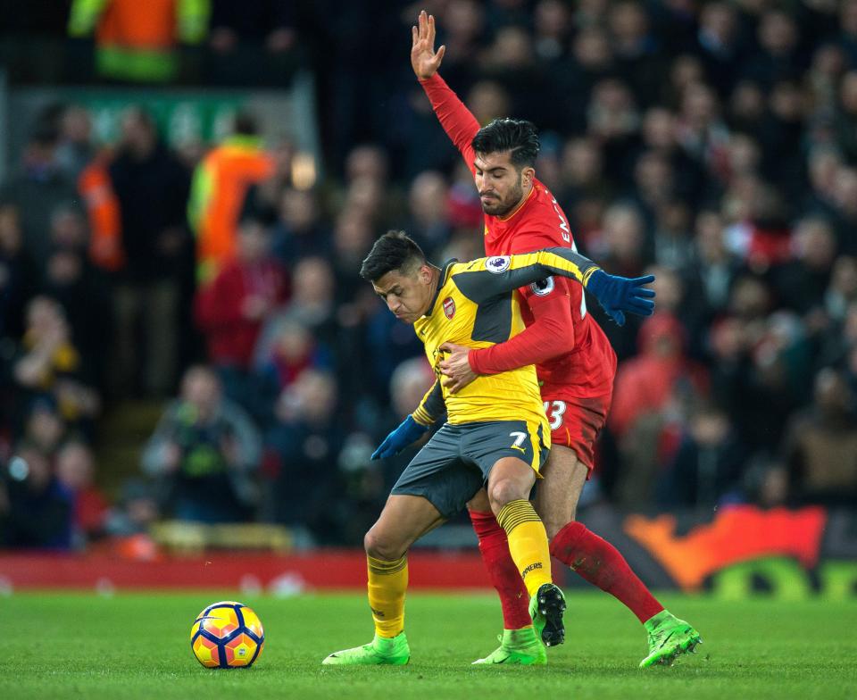  Emre Can blatantly fouled Alexis Sanchez on two occasions