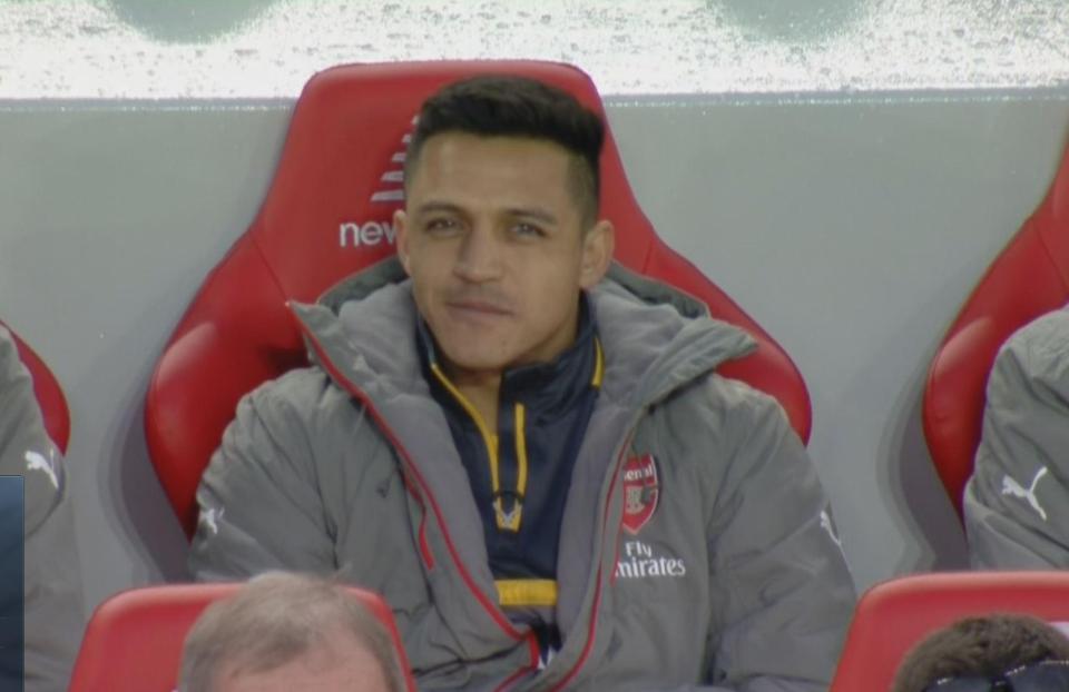  Alexis Sanchez was dropped to bench for Arsenal's clash with Liverpool