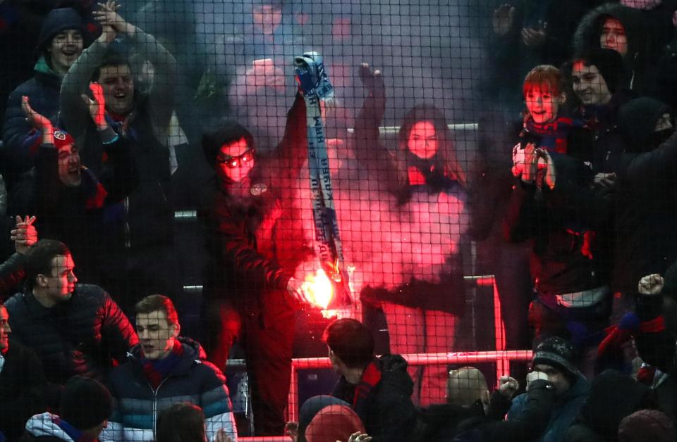  The Russian Premier League clash was marred by ugly off-field scenes