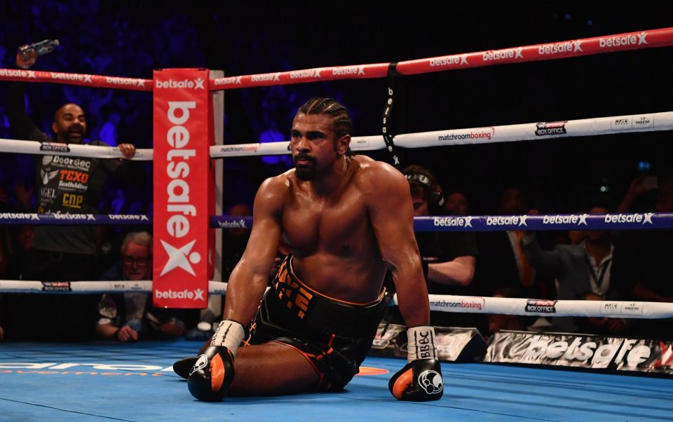  Haye was eventually brought down in the 11th after suffering an Achilles injury