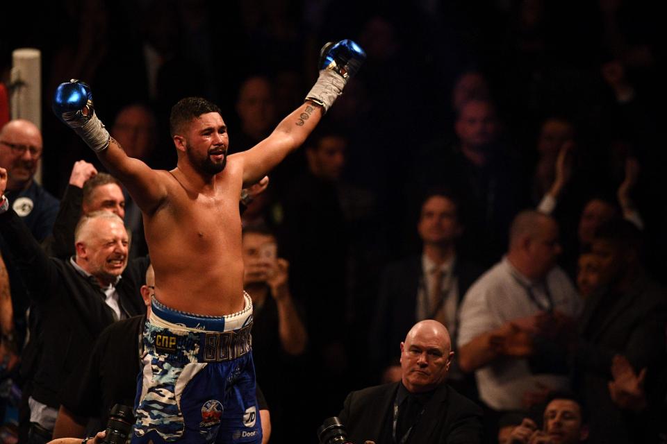  Bellew celebrated after he pulled off the shock victory