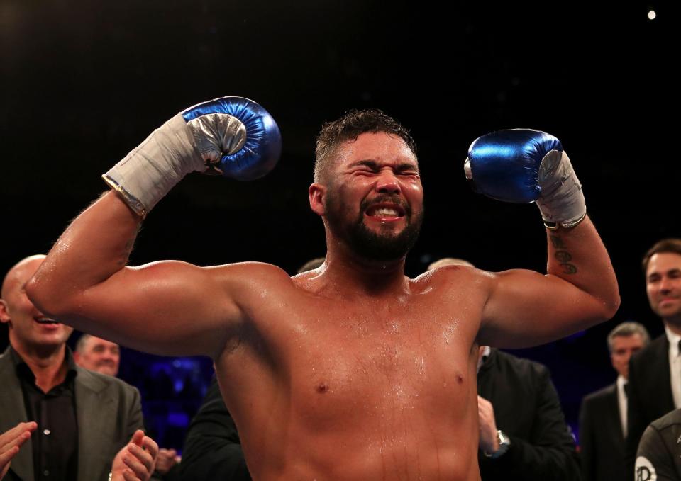  Tony Bellew proudly celebrated after the blockbuster night at the O2 Arena