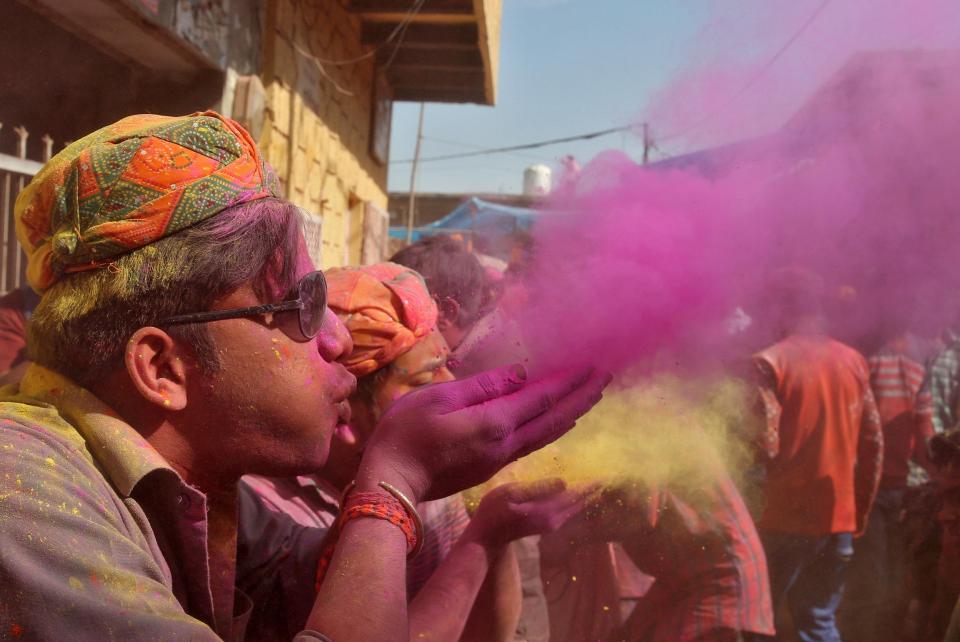  The organisers believe that gulal, the coloured powder, intoxicates people so their religion and social status don’t matter