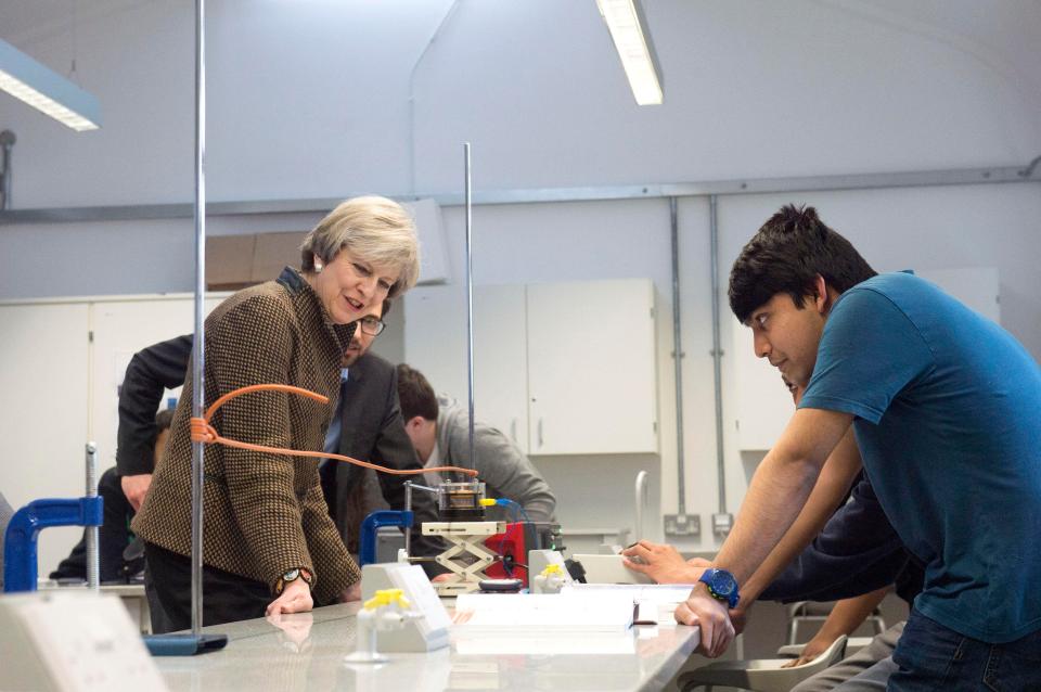  May spoke at a school in the south London borough of Lambeth