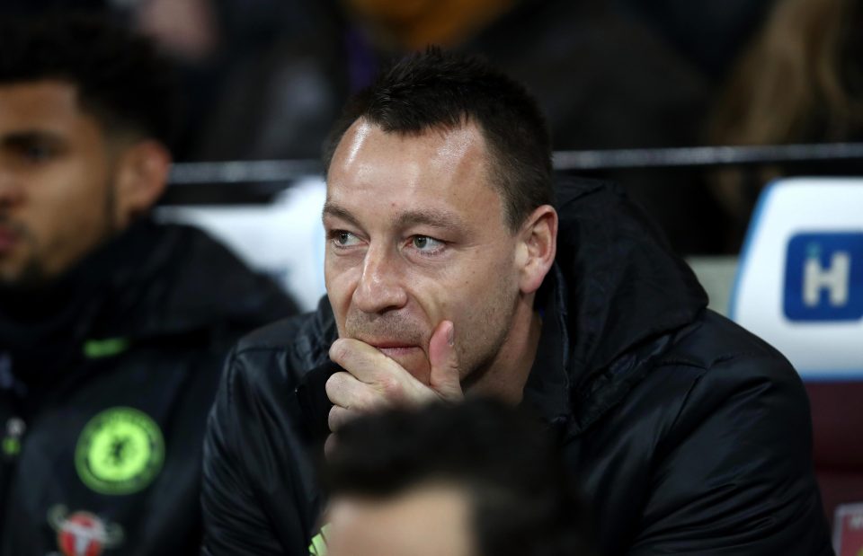  John Terry has spent most of the season watching on as Chelsea stroll to the Premier League title