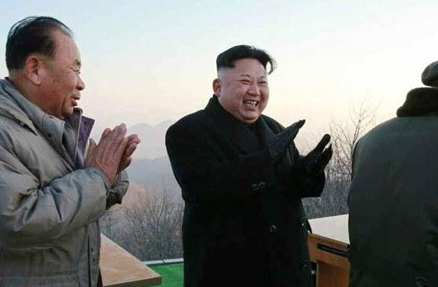  Kim Jong-un was pictured laughing maniacally as he watched the missile test