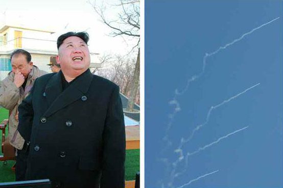  The launch, seen being watched by Kim, was roundly condemned by the international community