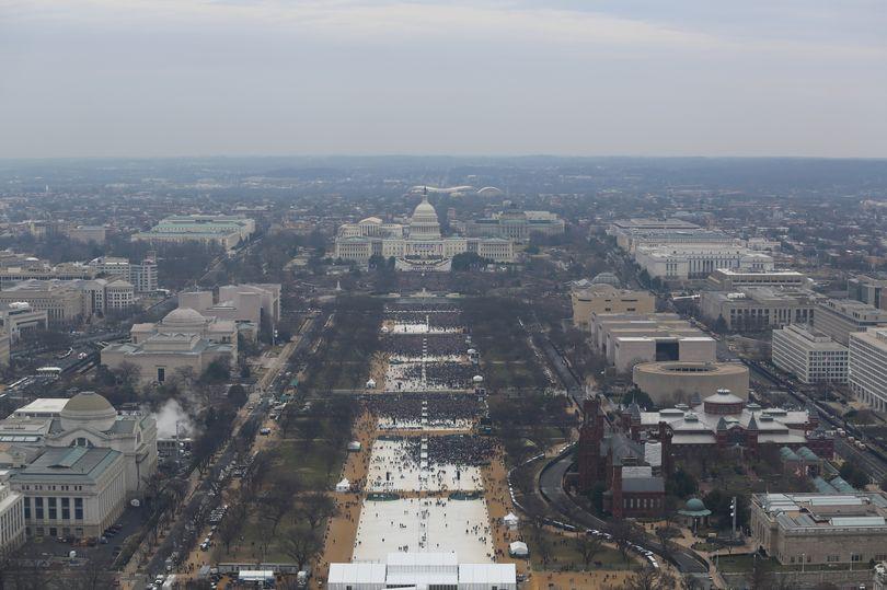  This photograph appears to show the lacklustre crowds gathered for Trump's inauguration in 2017