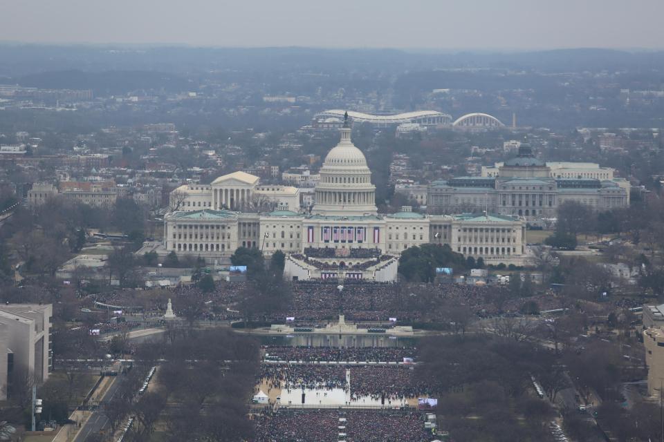  This photograph was taken at 12.05pm during Trump's inauguration