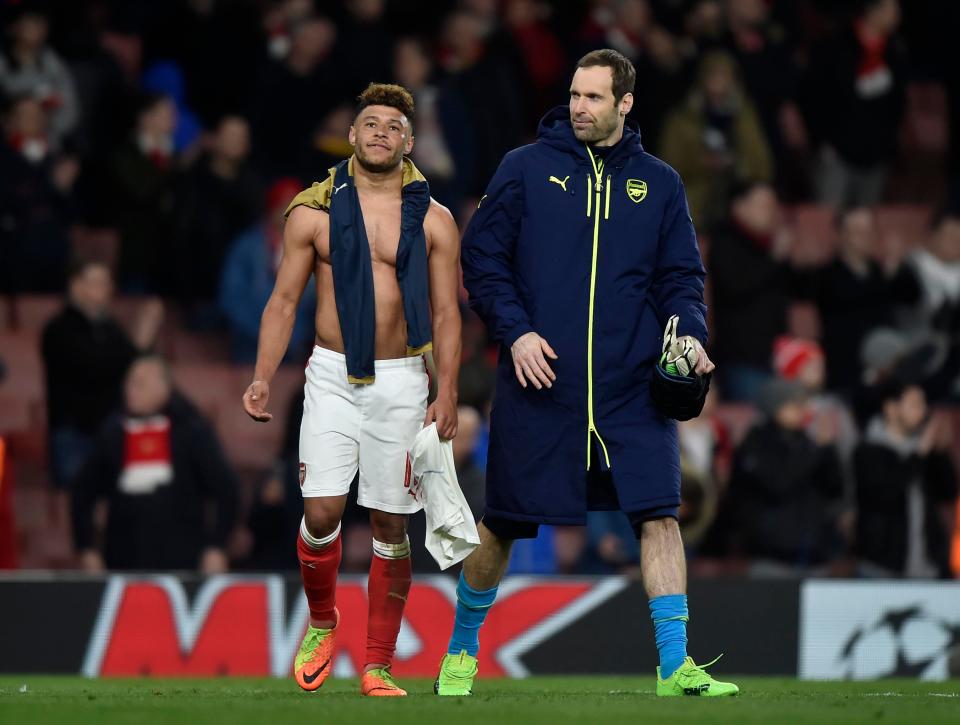  Alex Oxlade-Chamberlain looks forlon after last night's utter humiliation at the Emirates