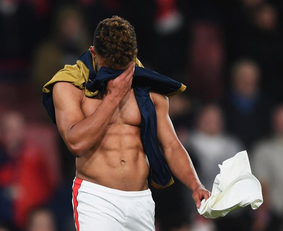  Alex Oxlade-Chamberlain was the one bright spark for the Gunners but left the pitch dejected