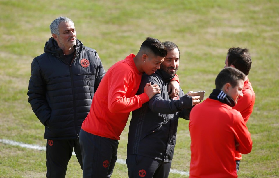 Manchester United stars looked in good spirits during their training session